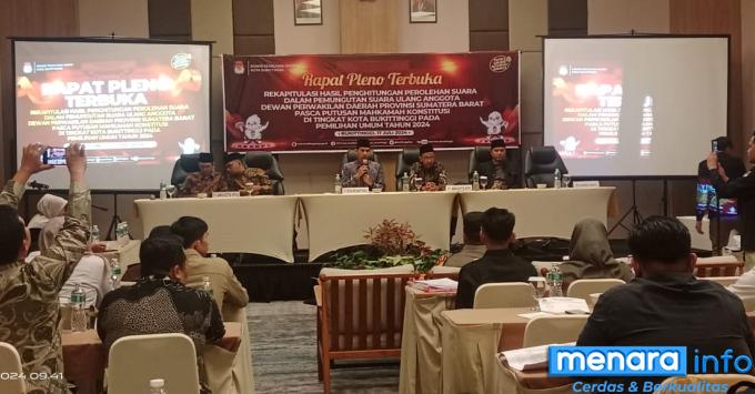 Rapat Pleno Terbuka KPU Kota Bukittinggi, di Hotel Santika...