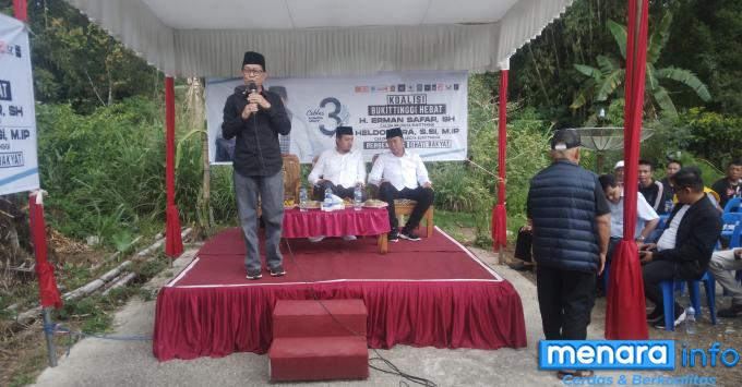 Cawako Bukittinggi Erman safar- Heldo Aura sosialisasi dengan warga kelurahan pintu Kabun.