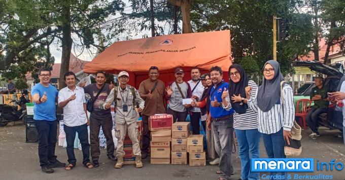 Gonjong Limo Bandung Salurkan Bantuan Bencana Alam ke Posko Balai Wartawan
