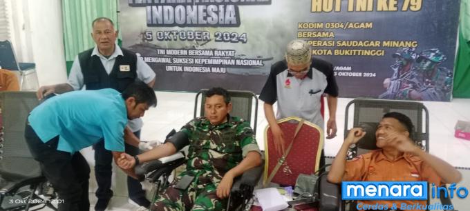 HUT TNI Ke 79, Kodim 0304/Agam Melakukan Kegiatan Donor Darah Terbesar di Kota...