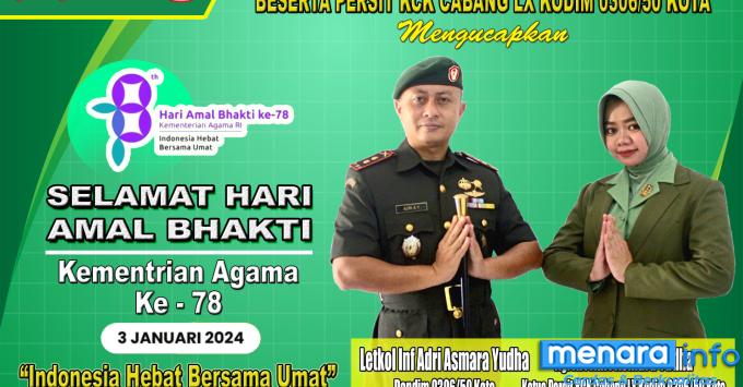 Kodim 0306/50 Kota Mengucapkan Selamat Hari Amal Bhakti Kementerian Agama Ke 78