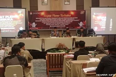 Rapat Pleno Terbuka KPU Kota Bukittinggi, di Hotel Santika...