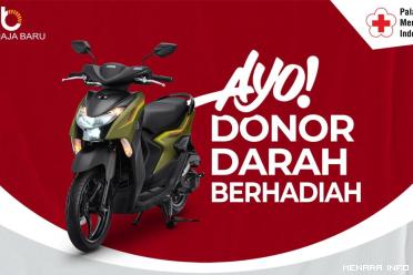 Poster kerja sama Yamaha Tjahaja Padang Luar dengan PMI...