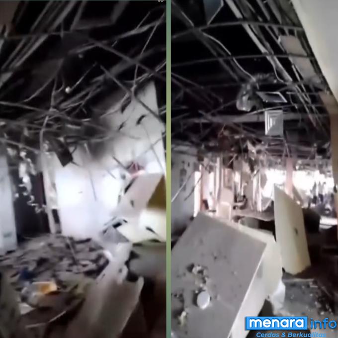 Kondisi loteng rumah sakit semen emen Padang hospital pasca terjadi ledakan