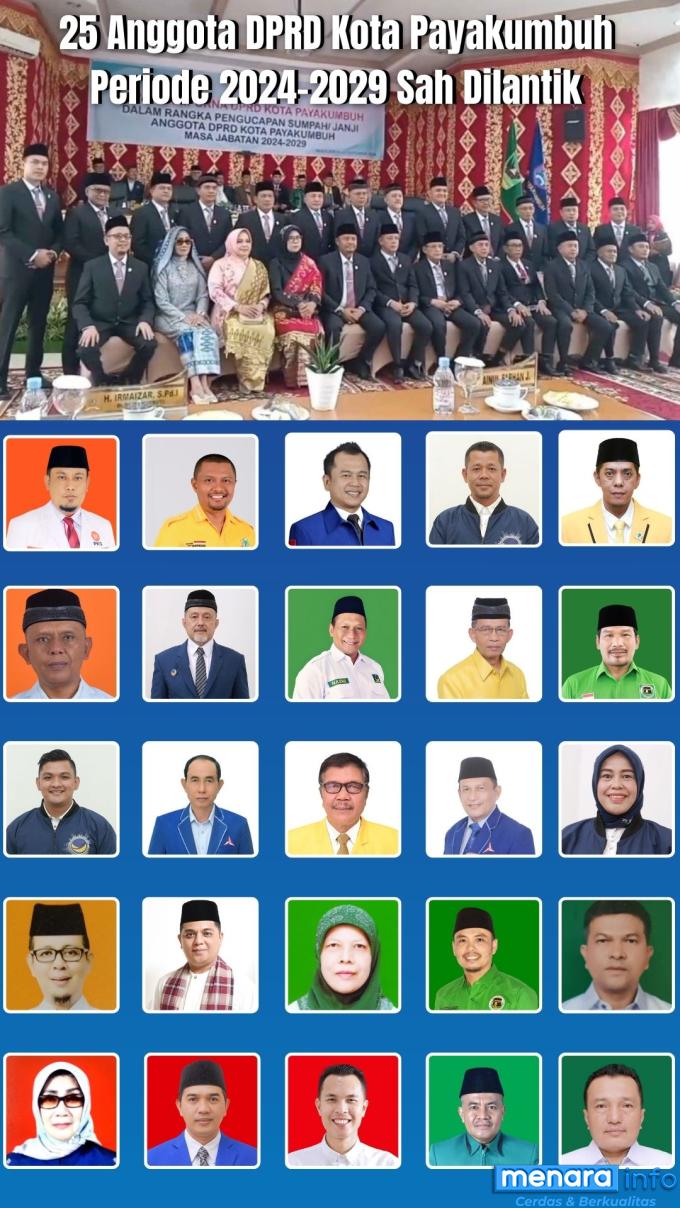 Pengambilan Sumpah Anggota DPRD Kota Payakumbuh Periode 2024-2029, Tanda Dimulainya Masa Bakti Baru