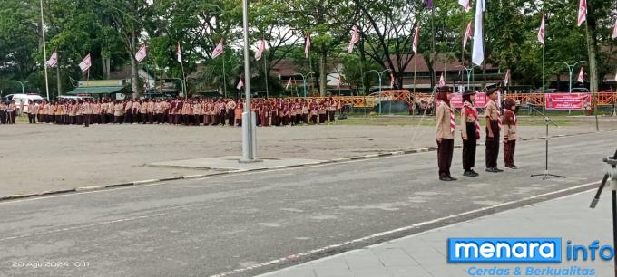 Pembacaan Pembukaan UUD 1945, Pancasila oleh peserta Jambore Daerah X, Sumatera Barat, (20/8/2024)